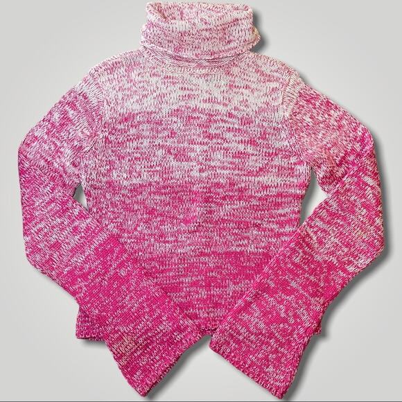LAUNDRY BY SHELLI SEGAL Y2K VINTAGE CASHMERE OMBRE SWEATER FRIENDS MONICA PINK L - Picture 1 of 6